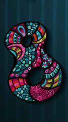 IPS Nixie clock dial face preview for Mosaic Serpent.
