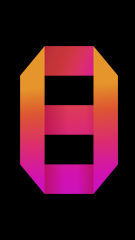 IPS Nixie clock dial face preview for Sunset Gradient.