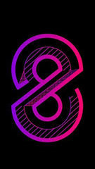 IPS Nixie clock dial face preview for Neon Magenta.