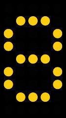 IPS Nixie clock dial face preview for Yellow Dot Matrix.