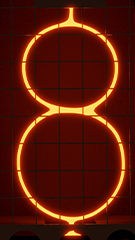 IPS Nixie clock dial face preview for Orange Grid.