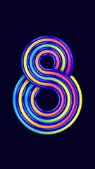 IPS Nixie clock dial face preview for Rainbow Line.